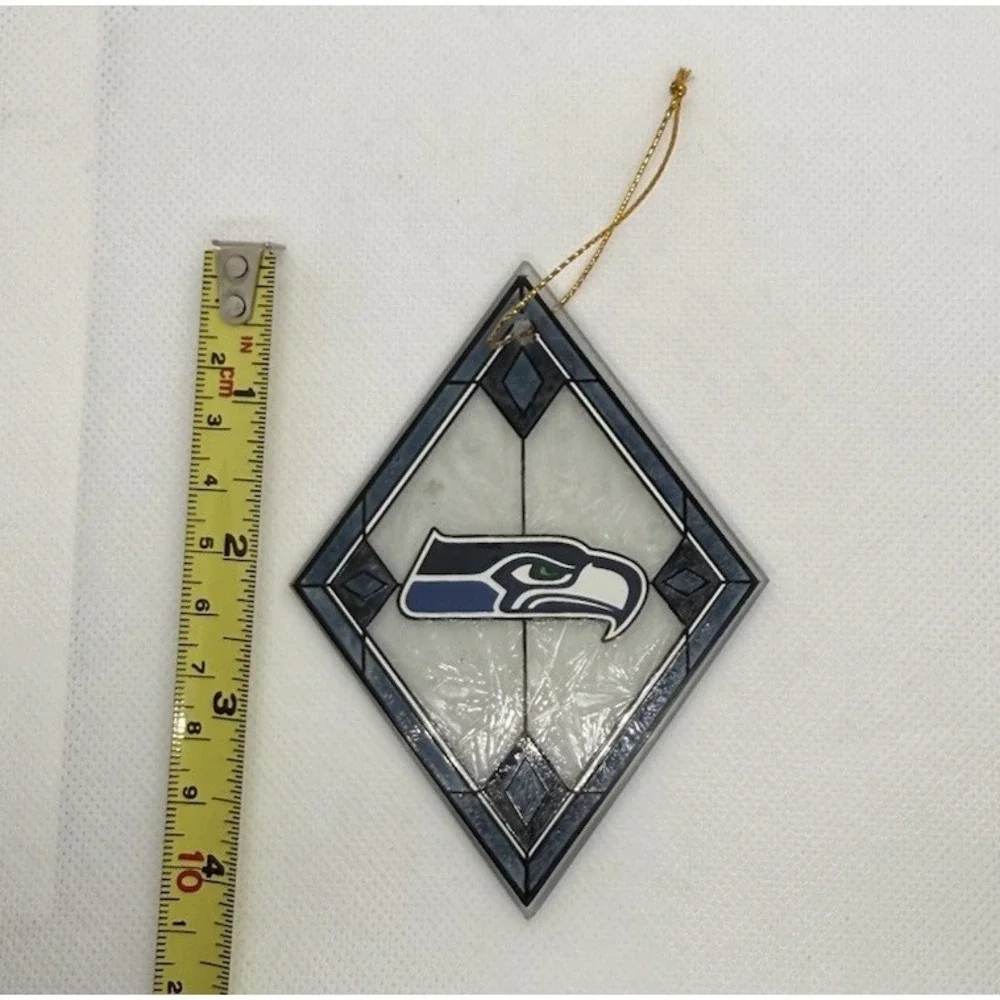 NFL Seattle Seahawks Art-Glass Diamond Shape Ornament
